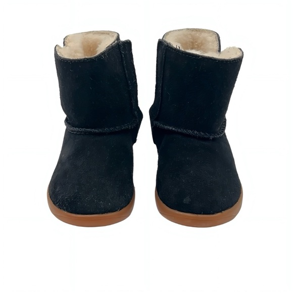 UGG Toddler Winter Boots Keelan II Black Suede Ugg plush Wool Hook & Loop Size 5 - Picture 2 of 10